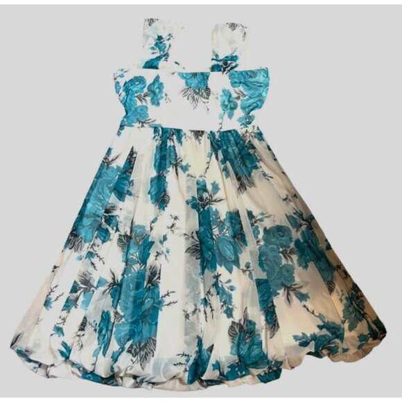 Sleeveless White & Blue Floral Dress By Speechless XS 100% Polyester - Picture 6 of 7